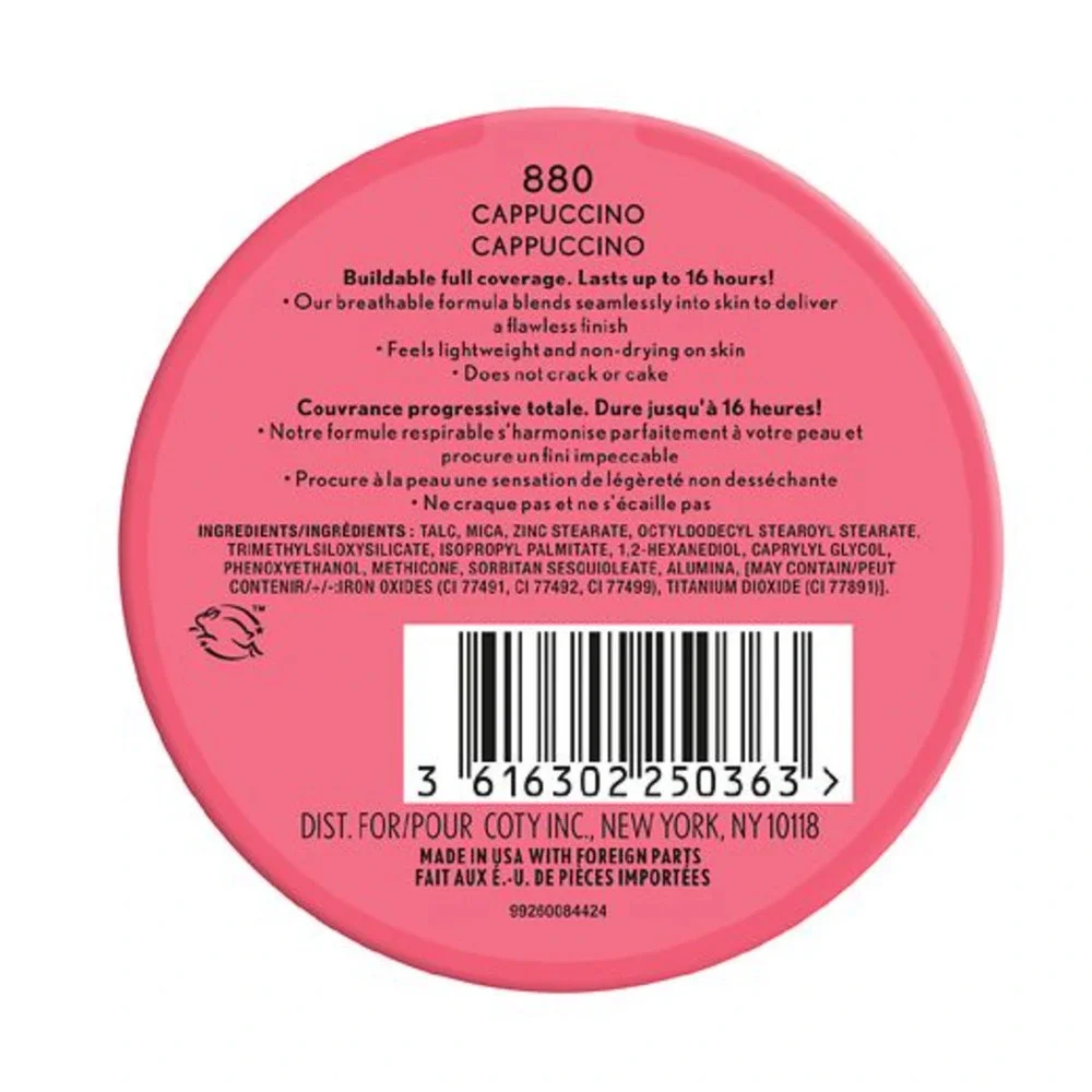 COVERGIRL Outlast Extreme Wear Pressed Powder, 880 Cappuccino, 0.38 oz